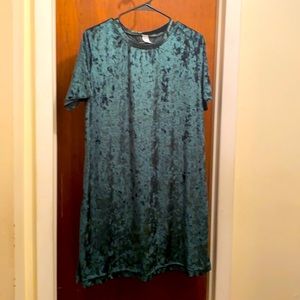 Green velvet dress